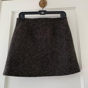 COS Womens Herringbone Tweed Wool Blend Mini Skirt Size 6
